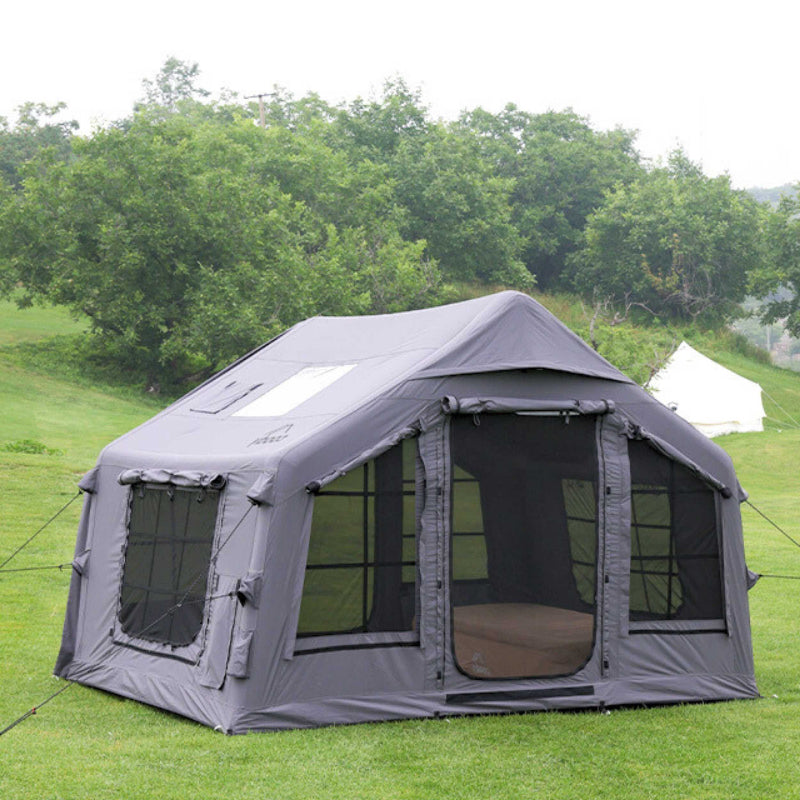 Coody 8.0 Inflatable Tent Gray - Quick Setup 4-Season Camping Tent with Stove Jack