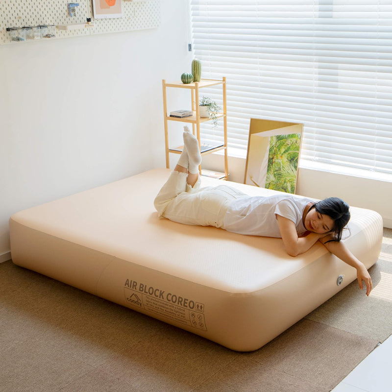 Coody Coreo Air Mattress – Wide Queen | Air Block Inflatable Bed with Carry Bag