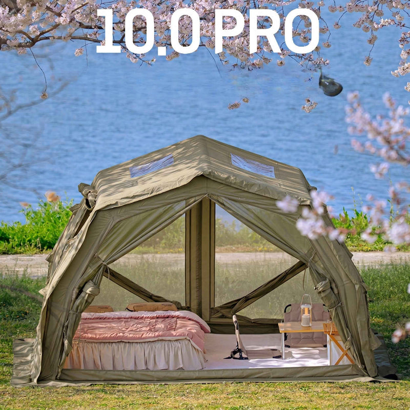 Coody 10.0 PRO Forest Green - Premium Inflatable Canvas Tent for 2–4 Campers