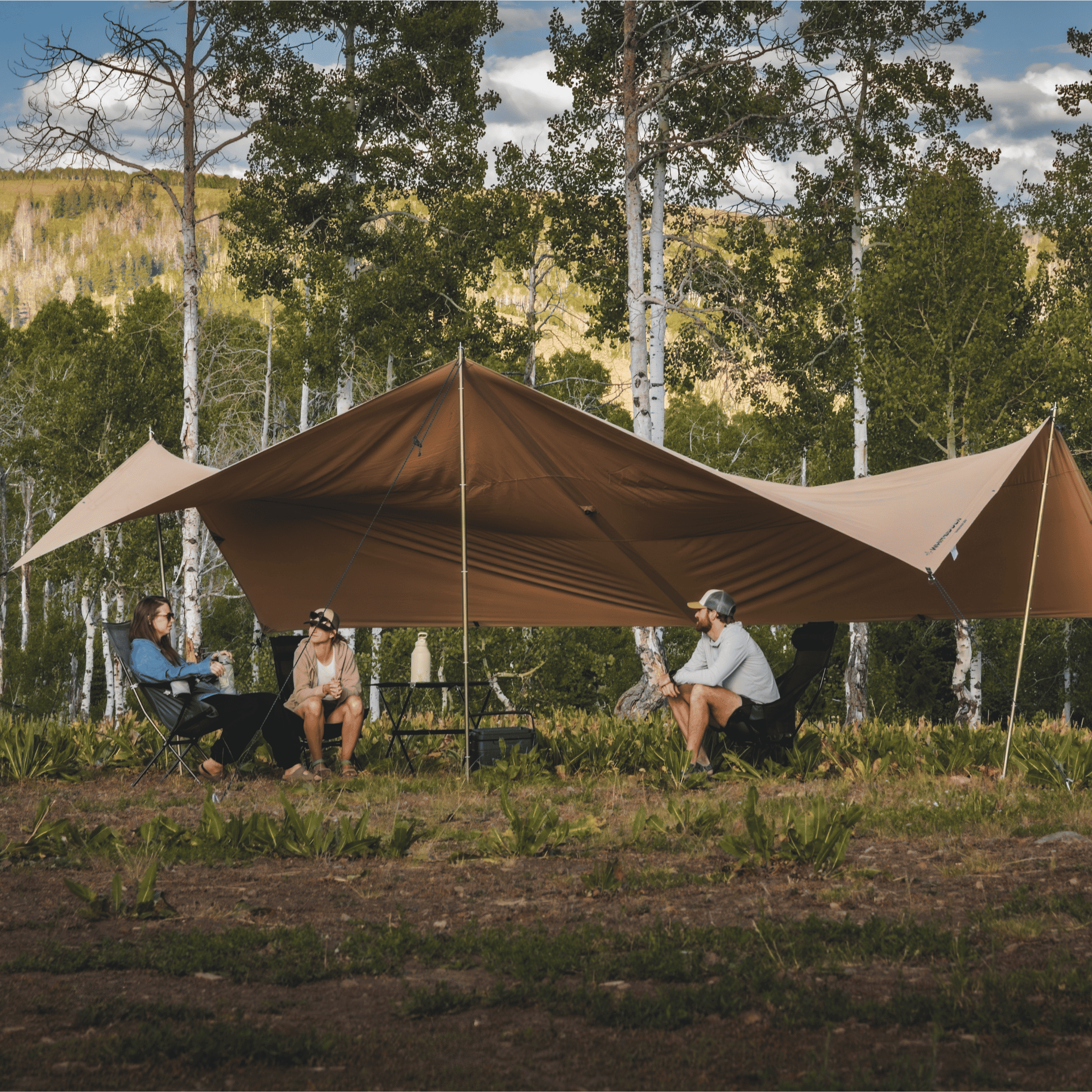Sunshade Tarp 170 - 13' x 13' Heavy-Duty Canvas Shade for Camping