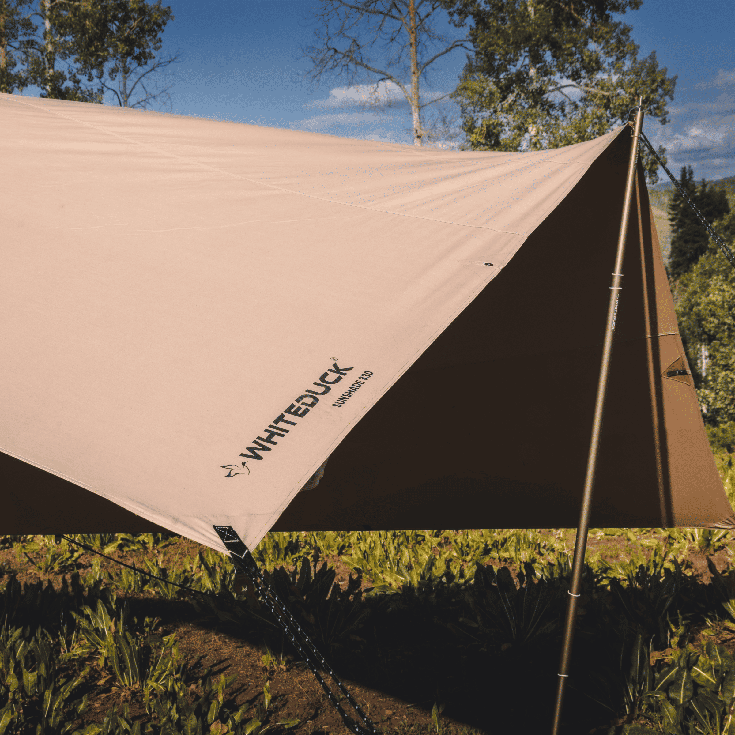 Sunshade Tarp 100 - 10' x 10' Heavy-Duty Canvas Shade for Camping