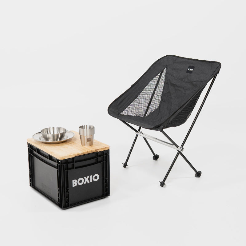 BOXIO CHAIR Set of 4 – Ultralight Aluminum Camping Chairs with Storage Box