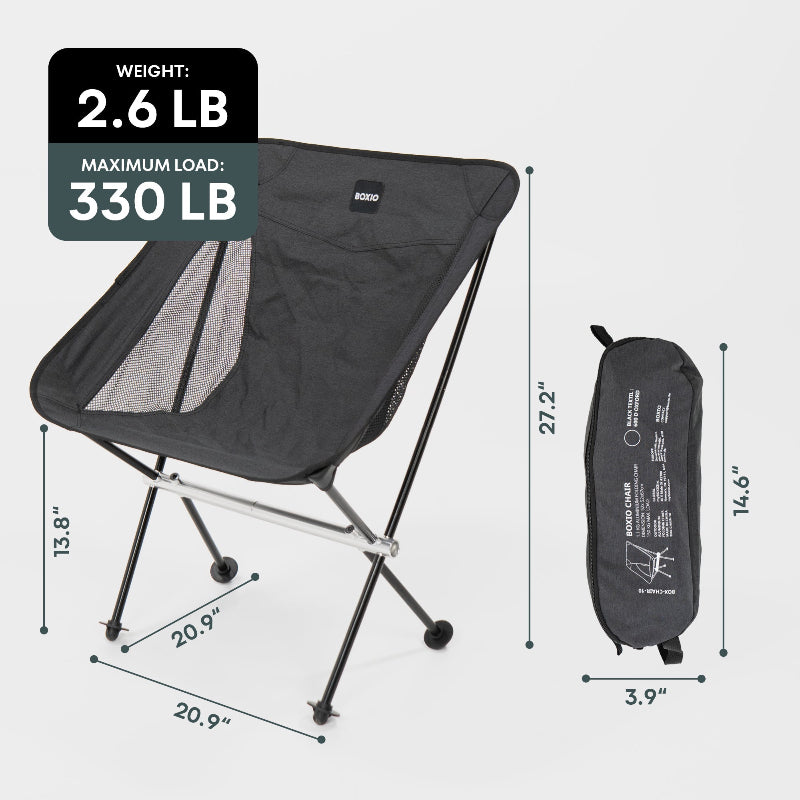 BOXIO CHAIR Set of 4 – Ultralight Aluminum Camping Chairs with Storage Box