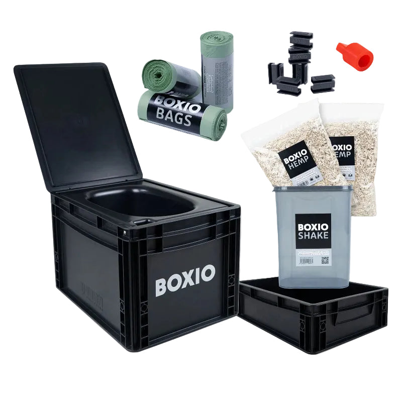 BOXIO TOILET MAX+ Composting Toilet Starter Kit – Dry Separation Camping Toilet