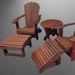 The Best Adirondack Chair Company, Adirondack chair set with side table and ottoman