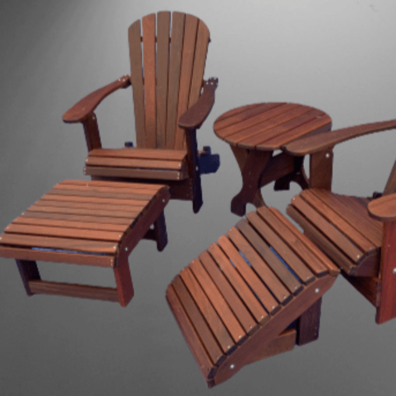 The Best Adirondack Chair Company, Adirondack chair set with side table and ottoman