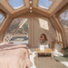 Coody 10.0 Pro in beige features generous headroom, bright openings, and flexible weather protection.