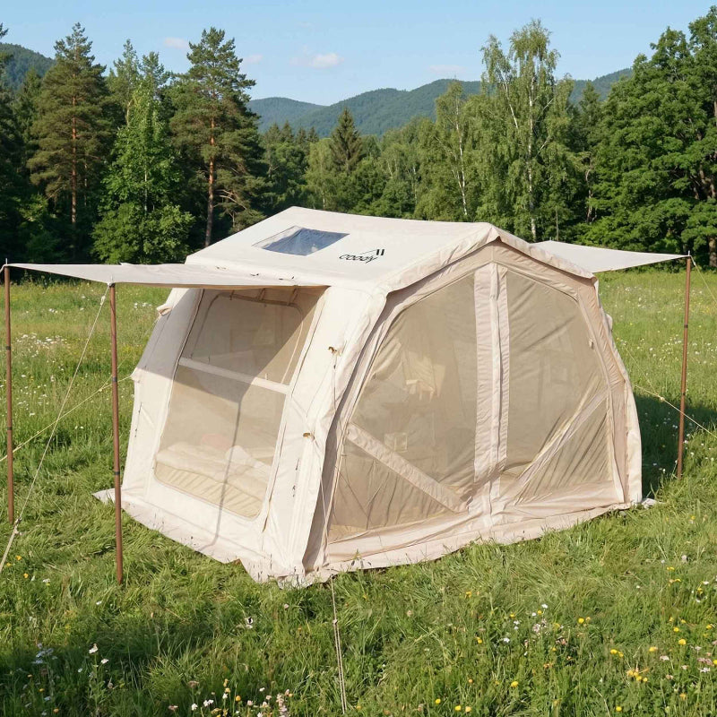 Coody 10.0 PRO Beige - Premium Inflatable Canvas Tent for 2–4 Campers