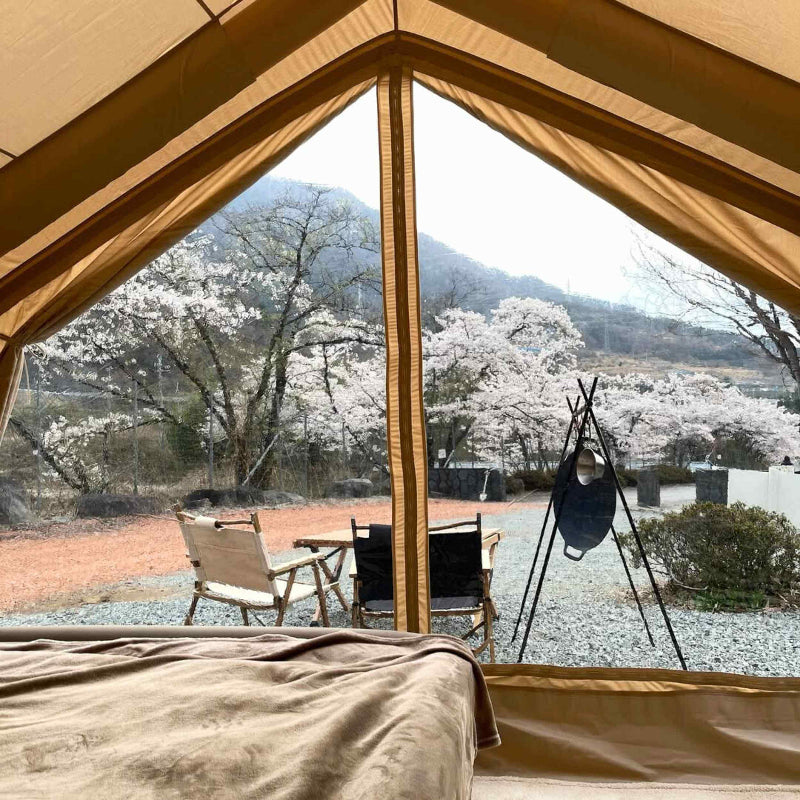 Coody 13.6 beige air tent delivers a refined, cabin-style camping experience