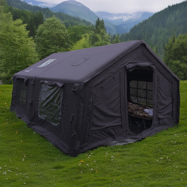 Coody 13.6 inflatable camping tent, black, made from breathable Terylene Cotton