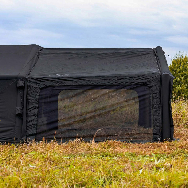Coody AirTarp Inflatable Canopy attachment in black side view.
