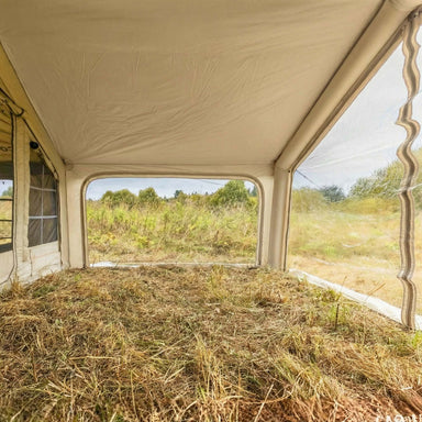 Coody AirTarp beige inflatable canopy interior view.