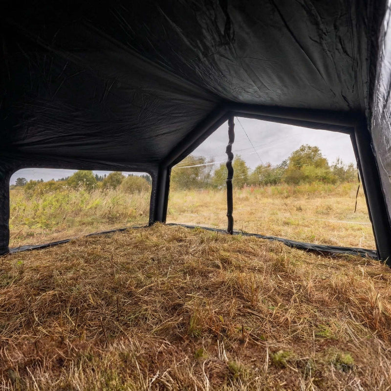 Coody AirTarp black inflatable canopy interior view.