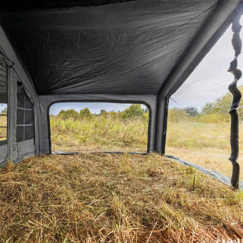 Coody AirTarp gray inflatable canopy interior view.