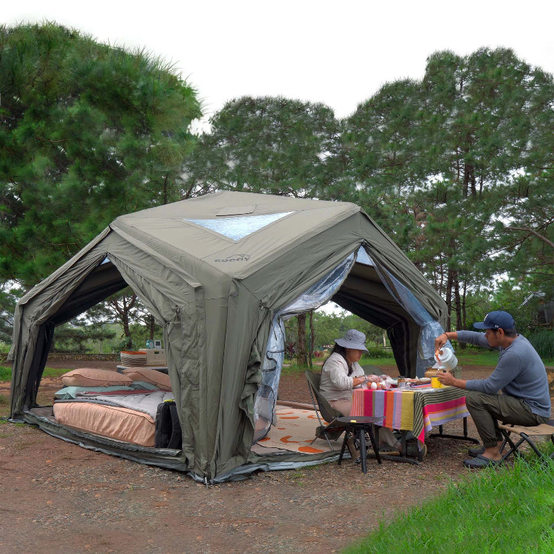 Coody AirTent Hub  Shelter choose from mesh, TPU, or solid fabric panels on doors and windows