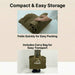 Coody Air Mattress in green is compact and easy to store, includes carry bag for easy transport.