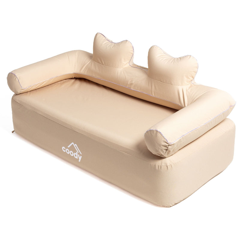 Coody Air Sofa in beige with built-in electric pump.