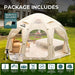 Coody Aurora Inflatable Dome Tent in Beige with What's Included
