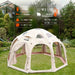 Coody Aurora Inflatable Dome Tent in beige with specification information