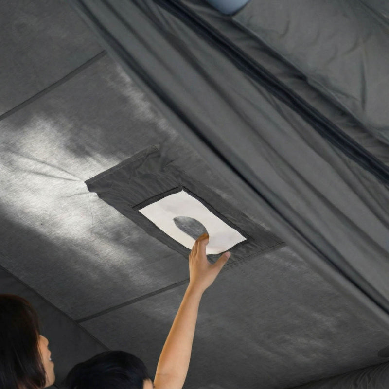 Coody Familia 13.6 gray air tent with 10 cm (3.93") diameter stove jack