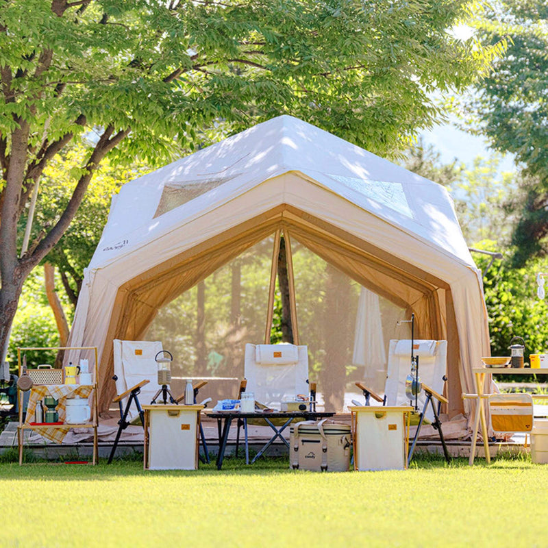 Coody Hub Shelter air tent, beige, 2-6 person capacity, modular, 3-season design