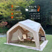 Coody Hub Shelter beige, three-season, tent with four entrances and four roof windows