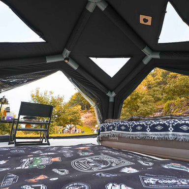 Coody Hub Shelter Inflatable Tent with built-in stove jack and durable air beams