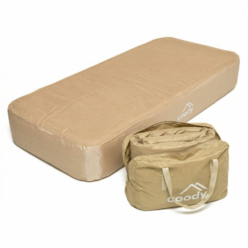 Coody premium air mattress in beige with built-in pump