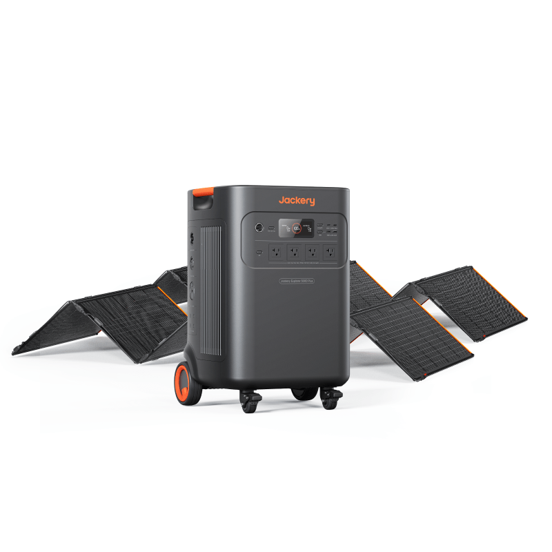 Jackery Explorer 5000 Plus with two SolarSaga 500 X Bifacial solar panels