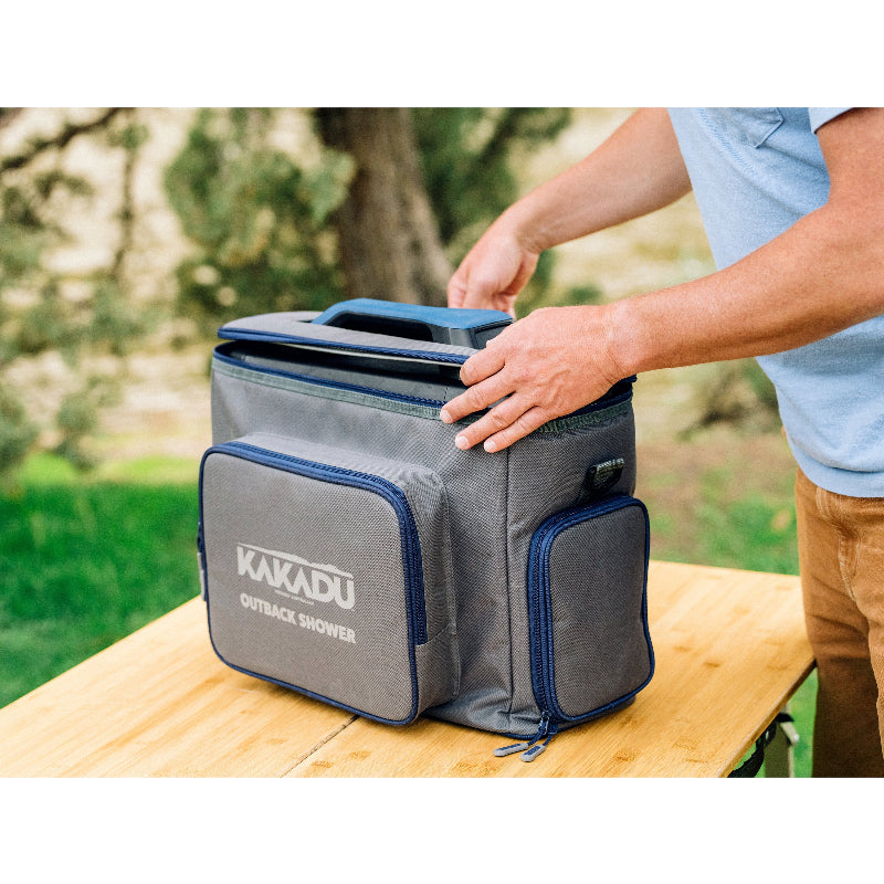 Kakadu Outback Shower Carry Bag, built with tough 600D polyester and lined to prevent leaks after use
