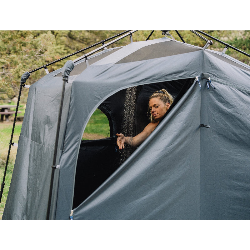 Kakadu Outback Shower Tent Deluxe is your private basecamp bathroom - tough, spacious, and thoughtfully designed 