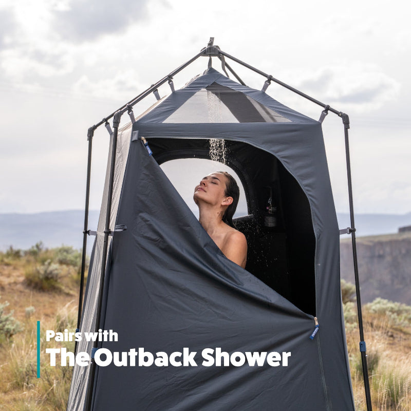 Kakadu Outback Shower Tent pairs with the Outback Shower