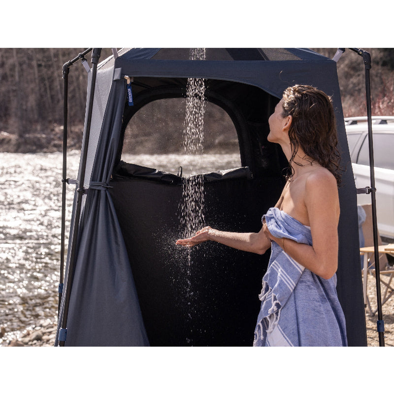Kakadu Outback Shower Tent boasts seamless shower integration