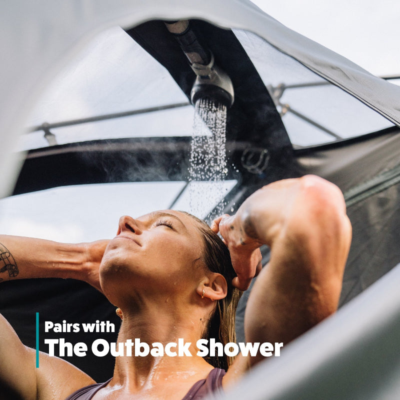 Kakadu Outback Shower Tent Deluxe pairs seamlessly with the Kakadu Outback Shower