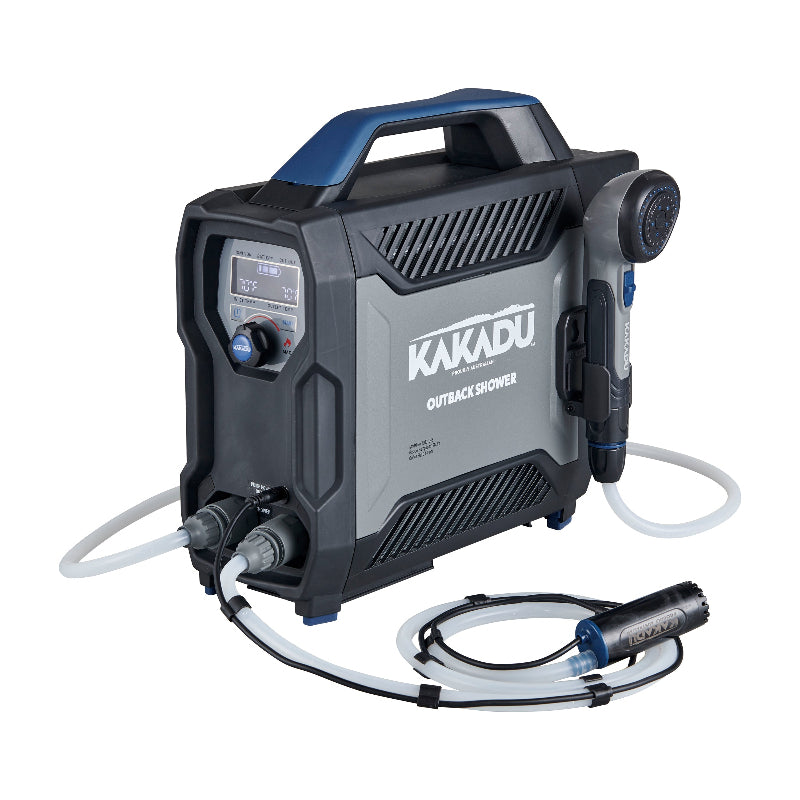 Kakadu Outback Shower with shower attachment - leak free, worry free - click on, click off locking connectors