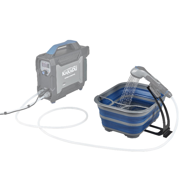 Kakadu Outback Wash Basin is designed to work seamlessly with the Kakadu Outback Shower for a full outdoor washing station.