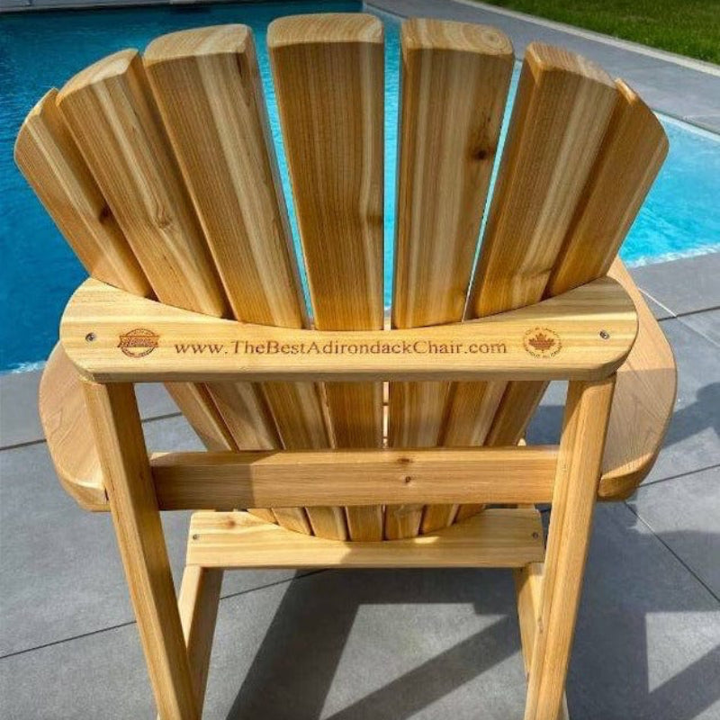 Wooden Adirondack chair by The Best Adirondack Chair Company poolside