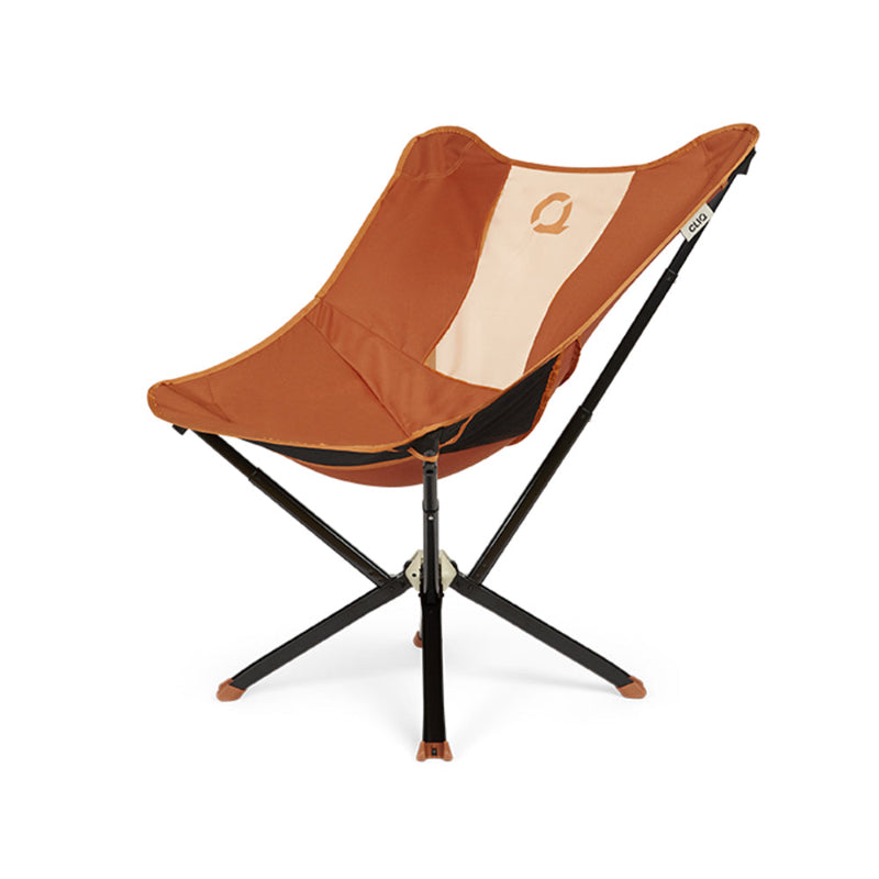 CLIQ MystiQ camping chair in burnt orange with black legs on a white background