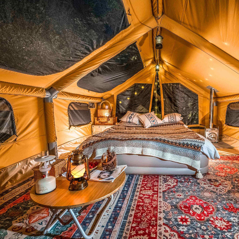 RBM Panda Air Large Inflatable Tent, full walk-in height, wide interior layout, and built-in stove jack