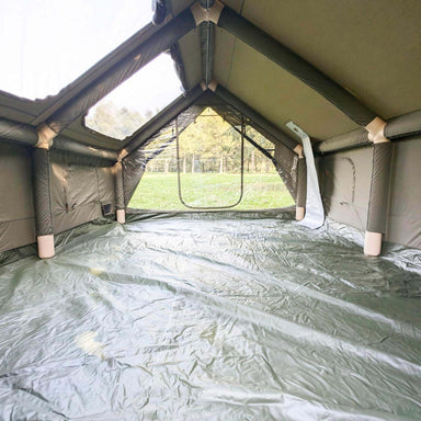 RBM Panda Large Forest Green Inflatable Tent, cabin style with panoramic roof window perfect for glamping