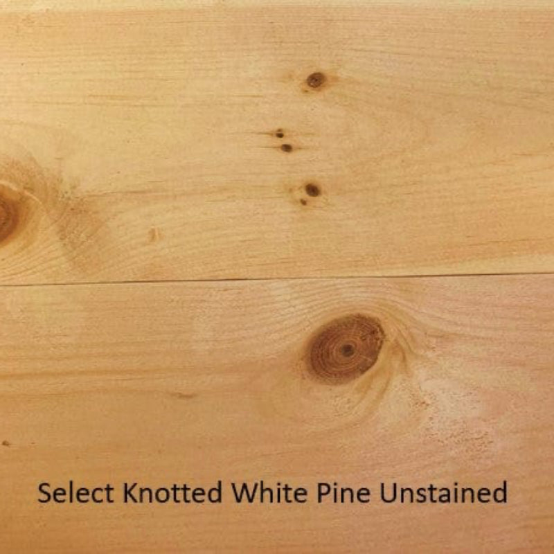 Select knotted white pine wood with natural grain and color option for Adirondack Chair.