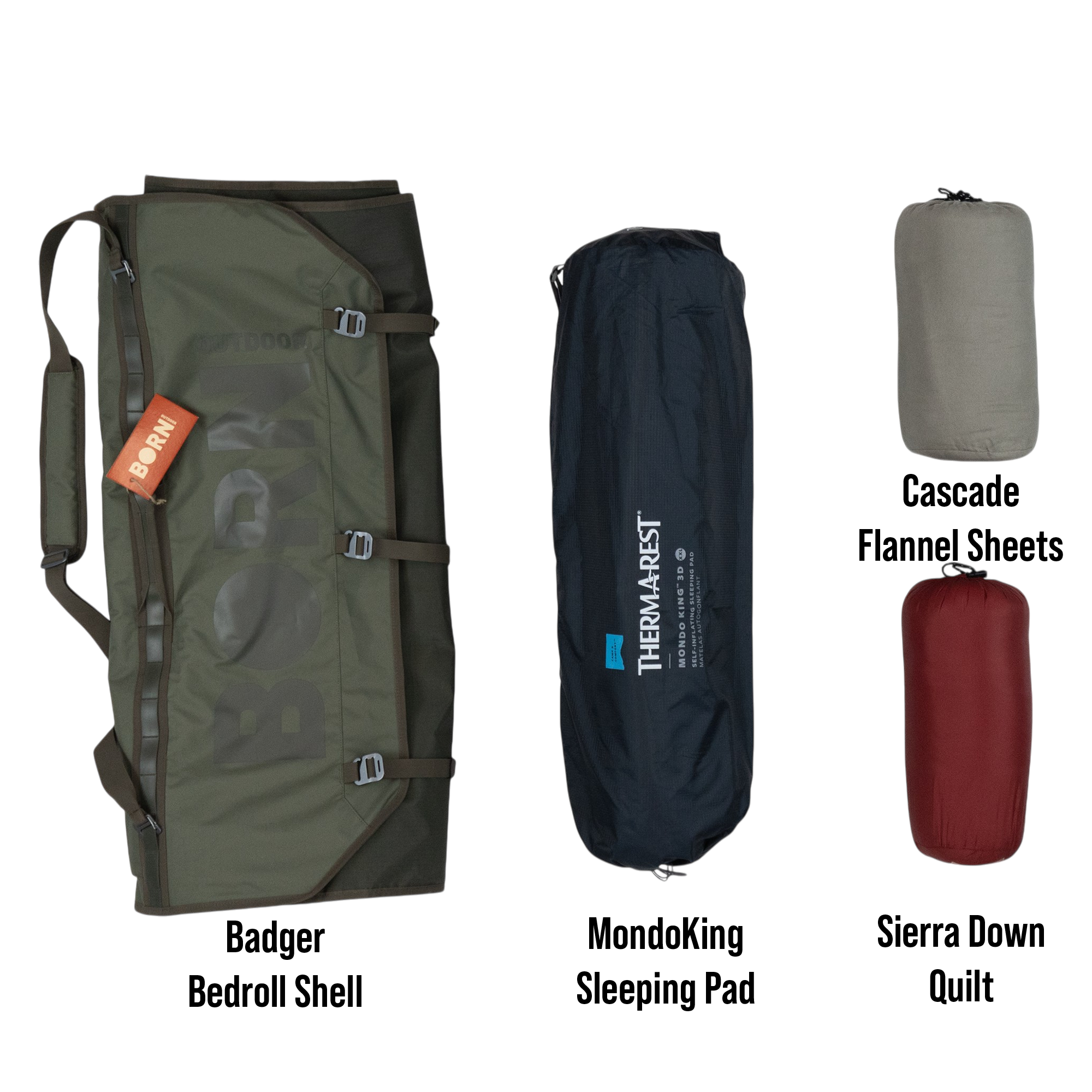 Sierra Bundle - Complete Badger Bed Bedroll System for Fall & Winter