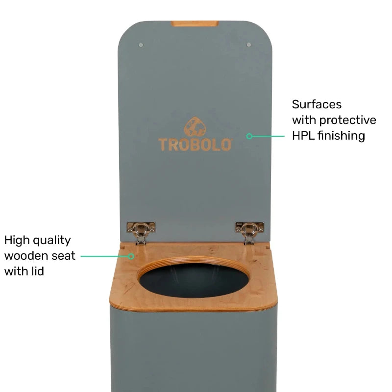 TROBOLO SilvaBlœm Composting Toilet - Modern HPL Coated Portable Toilet