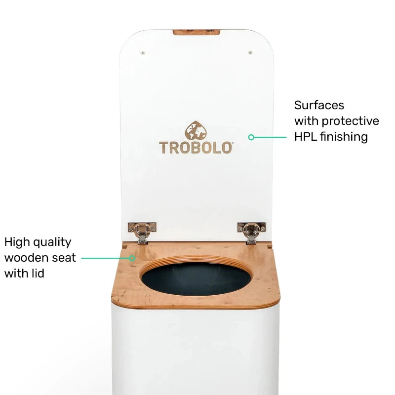 TROBOLO SilvaBlœm Composting Toilet - Modern HPL Coated Portable Toilet