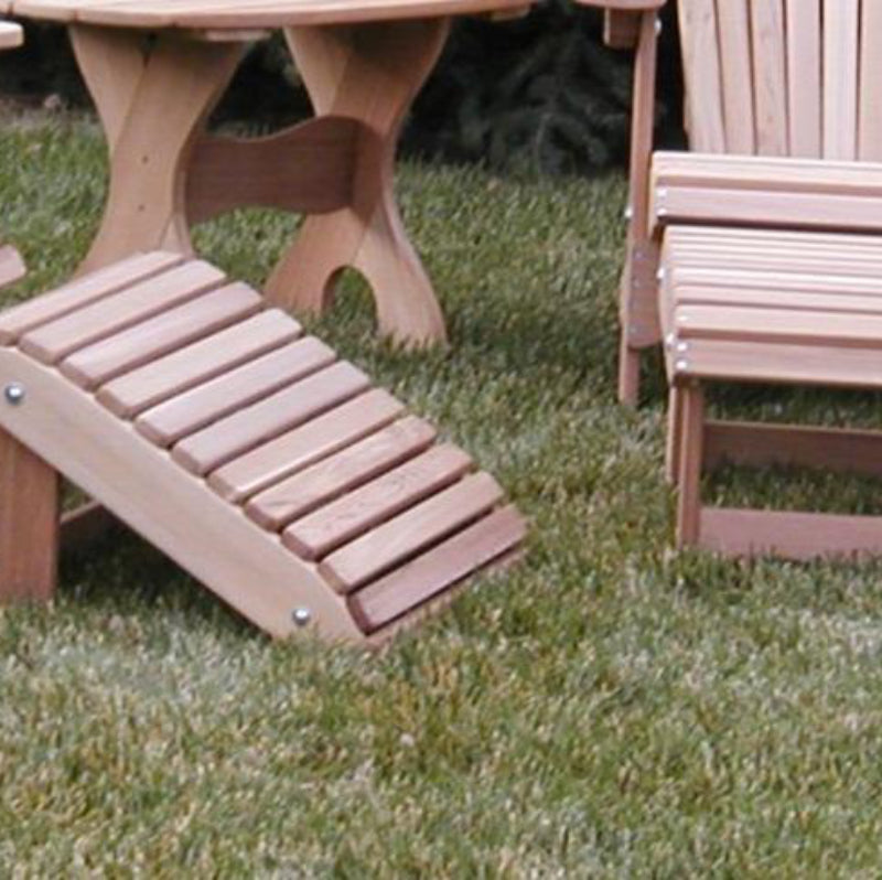The Best Adirondack Chair Company Adirondack Chair ottoman on grass.