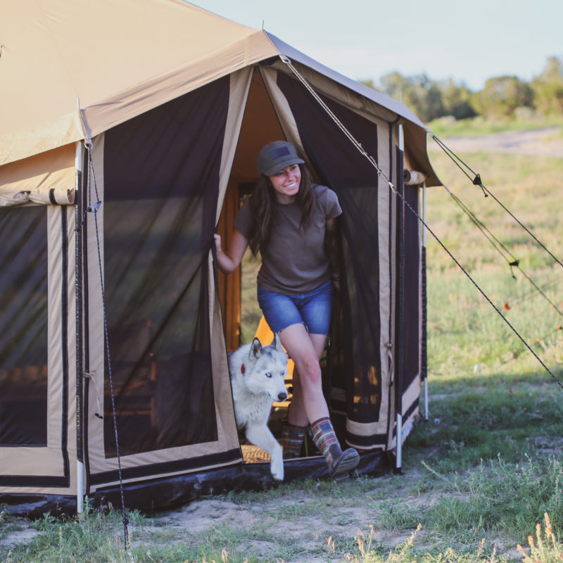 Altimus Bell Tent 18' - 4-Season Canvas Tent with Stove Jack
