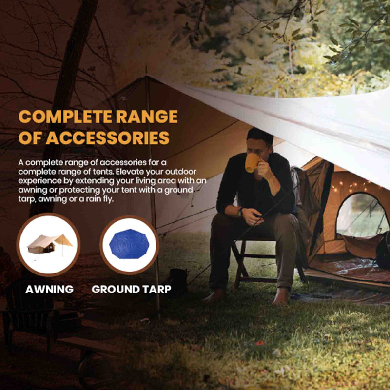 Avalon Bell Tent 13' - Premium 4-Season Canvas Bell Tent with Luxury Features