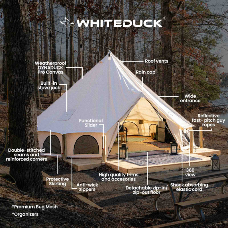 Avalon Bell Tent 16.5' - Premium 4-Season Canvas Bell Tent with Luxury Features