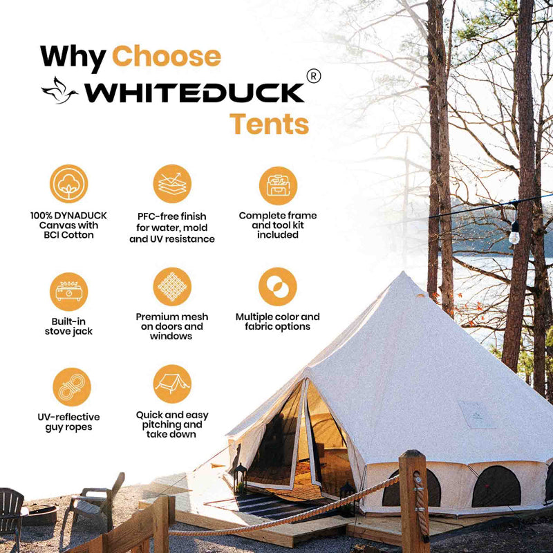 Avalon Bell Tent 16.5' - Premium 4-Season Canvas Bell Tent with Luxury Features