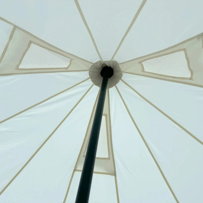 Wilderness Resource Eclipse Glamping Tent, close up of center pole and mesh ceiling vents